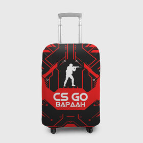 Чехол для чемодана 3D с принтом Counter Strike-Вардан в Тюмени, 86% полиэфир, 14% спандекс | двустороннее нанесение принта, прорези для ручек и колес | 