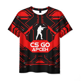 Мужская футболка 3D с принтом Counter Strike-Арсен в Тюмени, 100% полиэфир | прямой крой, круглый вырез горловины, длина до линии бедер | Тематика изображения на принте: 