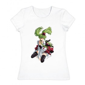 Женская футболка хлопок с принтом Code Geass_3 в Тюмени, 100% хлопок | прямой крой, круглый вырез горловины, длина до линии бедер, слегка спущенное плечо | код гиасс | лелуш | лелуш ламперуж
