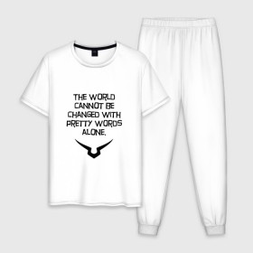 Мужская пижама хлопок с принтом Code Geass_4 в Тюмени, 100% хлопок | брюки и футболка прямого кроя, без карманов, на брюках мягкая резинка на поясе и по низу штанин
 | код гиасс | лелуш | лелуш ламперуж