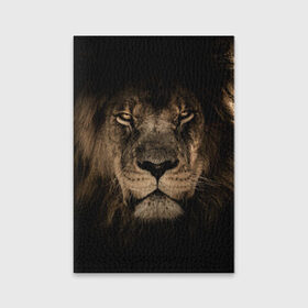 Обложка для паспорта матовая кожа с принтом Лев в Тюмени, натуральная матовая кожа | размер 19,3 х 13,7 см; прозрачные пластиковые крепления | животные | кошка | лев | мордочка | природа | тигр | хищник