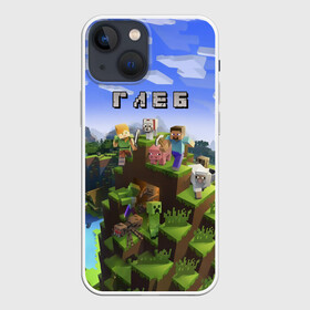 Чехол для iPhone 13 mini с принтом Глеб   Minecraft в Тюмени,  |  | Тематика изображения на принте: майнкрафт