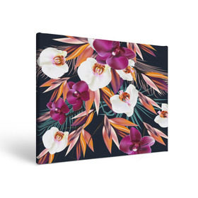 Холст прямоугольный с принтом Орхидея в Тюмени, 100% ПВХ |  | flower | букет | краски | орхидеи | природа | текстуры | тропики | тропический | цветочки | цветы