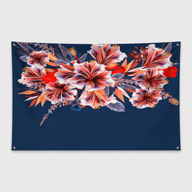Флаг-баннер с принтом Цветочная мода в Тюмени, 100% полиэстер | размер 67 х 109 см, плотность ткани — 95 г/м2; по краям флага есть четыре люверса для крепления | flower | букет | краски | орхидеи | природа | текстуры | тропики | тропический | цветочки | цветы