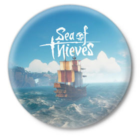 Значок с принтом Sea of Thieves в Тюмени,  металл | круглая форма, металлическая застежка в виде булавки | Тематика изображения на принте: pirates | sea of thieves | пираты