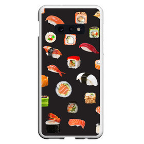 Чехол для Samsung S10E с принтом Суши в Тюмени, Силикон | Область печати: задняя сторона чехла, без боковых панелей | food | rolls | sushi | tokyo | еда | роллы | суши | токио
