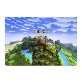 Магнитный плакат 3Х2 с принтом Максим - Minecraft в Тюмени, Полимерный материал с магнитным слоем | 6 деталей размером 9*9 см | Тематика изображения на принте: крипер | майнкрафт