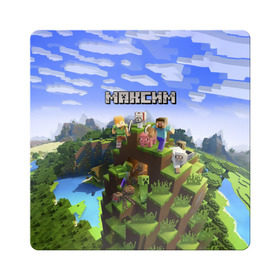 Магнит виниловый Квадрат с принтом Максим - Minecraft в Тюмени, полимерный материал с магнитным слоем | размер 9*9 см, закругленные углы | крипер | майнкрафт