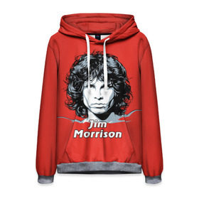 Мужская толстовка 3D с принтом Jim Morrison в Тюмени, 100% полиэстер | двухслойный капюшон со шнурком для регулировки, мягкие манжеты на рукавах и по низу толстовки, спереди карман-кенгуру с мягким внутренним слоем. | the doors | автор песен | вокалист | джим моррисон | звезда | музыка | певец | поэт | рок | рок музыка | фронтмен