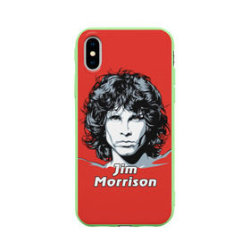 Чехол для Apple iPhone X силиконовый матовый с принтом Jim Morrison в Тюмени, Силикон | Печать на задней стороне чехла, без боковой панели | the doors | автор песен | вокалист | джим моррисон | звезда | музыка | певец | поэт | рок | рок музыка | фронтмен