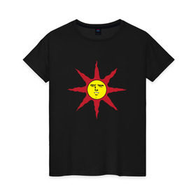 Женская футболка хлопок с принтом Удовлетворение в Тюмени, 100% хлопок | прямой крой, круглый вырез горловины, длина до линии бедер, слегка спущенное плечо | dark souls | dark souls 3
