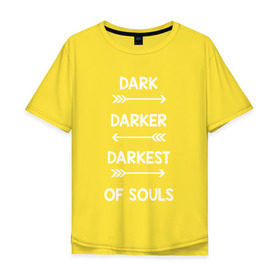 Мужская футболка хлопок Oversize с принтом Darker в Тюмени, 100% хлопок | свободный крой, круглый ворот, “спинка” длиннее передней части | dark souls | dark souls 3