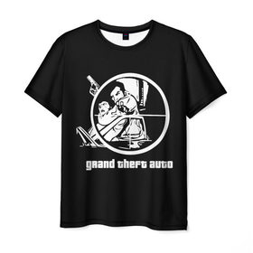 Мужская футболка 3D с принтом GTA 3 - Заложник в Тюмени, 100% полиэфир | прямой крой, круглый вырез горловины, длина до линии бедер | 3 | claude | grand theft auto | gta | gta 3 | gta iii | гта