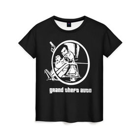 Женская футболка 3D с принтом GTA 3 - Заложник в Тюмени, 100% полиэфир ( синтетическое хлопкоподобное полотно) | прямой крой, круглый вырез горловины, длина до линии бедер | 3 | claude | grand theft auto | gta | gta 3 | gta iii | гта