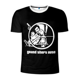 Мужская футболка 3D спортивная с принтом GTA 3 - Заложник в Тюмени, 100% полиэстер с улучшенными характеристиками | приталенный силуэт, круглая горловина, широкие плечи, сужается к линии бедра | 3 | claude | grand theft auto | gta | gta 3 | gta iii | гта