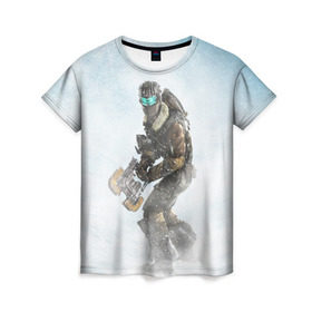 Женская футболка 3D с принтом Dead Space в Тюмени, 100% полиэфир ( синтетическое хлопкоподобное полотно) | прямой крой, круглый вырез горловины, длина до линии бедер | dead | space | айзек | вирус | зомби | игра | ишимура | кларк | космос | костюм | мёртвый | монстр