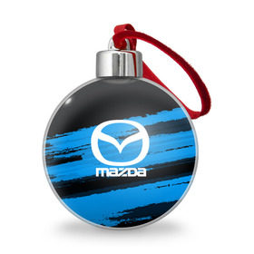 Ёлочный шар с принтом Mazda MOTORs Blue в Тюмени, Пластик | Диаметр: 77 мм | Тематика изображения на принте: 