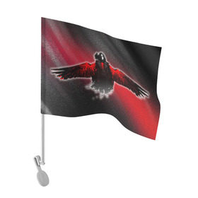 Флаг для автомобиля с принтом Ворон (The Reaven) в Тюмени, 100% полиэстер | Размер: 30*21 см | 3d | voron | ангел | арт | ворон | демон | кино | красивый | красный | крутая | крутой | крылья | ктулху | персонаж | трагедия | фильм | черный