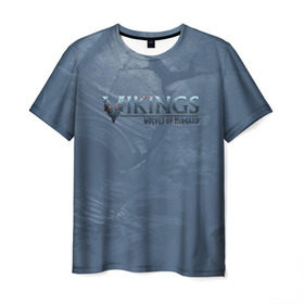 Мужская футболка 3D с принтом Vikings в Тюмени, 100% полиэфир | прямой крой, круглый вырез горловины, длина до линии бедер | midgard | viking | wolves | викинги | воин | волк | игра