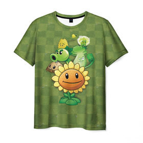 Мужская футболка 3D с принтом Plants vs Zombies в Тюмени, 100% полиэфир | прямой крой, круглый вырез горловины, длина до линии бедер | plants | plants vs zombies | zombies | зомби против растений