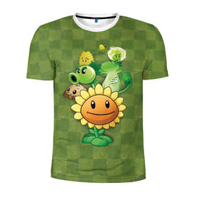 Мужская футболка 3D спортивная с принтом Plants vs Zombies в Тюмени, 100% полиэстер с улучшенными характеристиками | приталенный силуэт, круглая горловина, широкие плечи, сужается к линии бедра | plants | plants vs zombies | zombies | зомби против растений