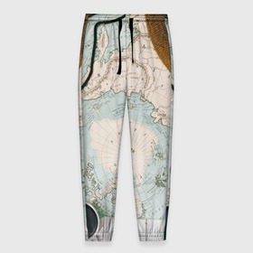 Мужские брюки 3D с принтом Тайна путешествия в Тюмени, 100% полиэстер | манжеты по низу, эластичный пояс регулируется шнурком, по бокам два кармана без застежек, внутренняя часть кармана из мелкой сетки | авантюра | карта | путешественник | турист