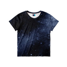 Детская футболка 3D с принтом Звёздное небо в Тюмени, 100% гипоаллергенный полиэфир | прямой крой, круглый вырез горловины, длина до линии бедер, чуть спущенное плечо, ткань немного тянется | вселенная | звёзды | земля | космос | плеяды | пространство