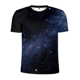 Мужская футболка 3D спортивная с принтом Звёздное небо в Тюмени, 100% полиэстер с улучшенными характеристиками | приталенный силуэт, круглая горловина, широкие плечи, сужается к линии бедра | Тематика изображения на принте: вселенная | звёзды | земля | космос | плеяды | пространство