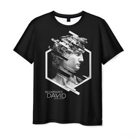 Мужская футболка 3D с принтом Renaissance David 3D в Тюмени, 100% полиэфир | прямой крой, круглый вырез горловины, длина до линии бедер | Тематика изображения на принте: аполон | арт | город | давид | искусство | культура | ренесанс | ренессанс | стиль | урбан