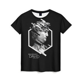 Женская футболка 3D с принтом Renaissance David 3D в Тюмени, 100% полиэфир ( синтетическое хлопкоподобное полотно) | прямой крой, круглый вырез горловины, длина до линии бедер | аполон | арт | город | давид | искусство | культура | ренесанс | ренессанс | стиль | урбан