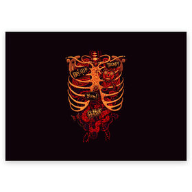 Поздравительная открытка с принтом Человеческий скелет в Тюмени, 100% бумага | плотность бумаги 280 г/м2, матовая, на обратной стороне линовка и место для марки
 | Тематика изображения на принте: 3d скелет | кости | легкие | органы | ребра | сердце | скелет | человек