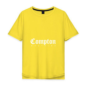 Мужская футболка хлопок Oversize с принтом Compton west side в Тюмени, 100% хлопок | свободный крой, круглый ворот, “спинка” длиннее передней части | california | compton | hip hop | west side | westside | вест сайд | вестсайд | ганста | гетто | западное | калифорния | комптон | надпись | побережье | реп | репер | рэп | рэпер | хип хоп | хипхоп