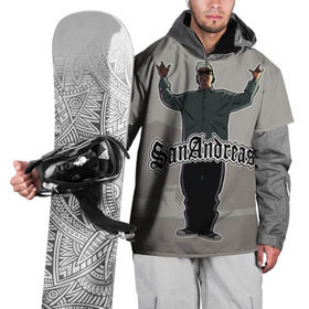 Накидка на куртку 3D с принтом GTA SA - Райдер в Тюмени, 100% полиэстер |  | Тематика изображения на принте: carl johnson | grand theft auto | gta | los santos | sa | san andreas | гта