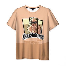 Мужская футболка 3D с принтом GTA SA - Betina в Тюмени, 100% полиэфир | прямой крой, круглый вырез горловины, длина до линии бедер | Тематика изображения на принте: carl johnson | grand theft auto | gta | los santos | sa | san andreas | гта