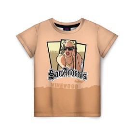 Детская футболка 3D с принтом GTA SA - Betina в Тюмени, 100% гипоаллергенный полиэфир | прямой крой, круглый вырез горловины, длина до линии бедер, чуть спущенное плечо, ткань немного тянется | carl johnson | grand theft auto | gta | los santos | sa | san andreas | гта