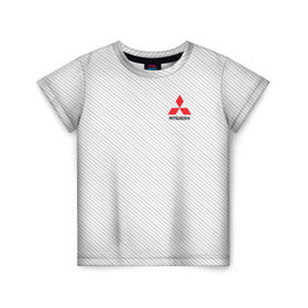 Детская футболка 3D с принтом MITSUBISHI SPORT в Тюмени, 100% гипоаллергенный полиэфир | прямой крой, круглый вырез горловины, длина до линии бедер, чуть спущенное плечо, ткань немного тянется | Тематика изображения на принте:  машина | марка | митсубиси