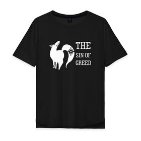 Мужская футболка хлопок Oversize с принтом The sin of greed в Тюмени, 100% хлопок | свободный крой, круглый ворот, “спинка” длиннее передней части | anime | nanatsu no taizai | seven deadly sins | аниме