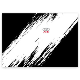 Поздравительная открытка с принтом AUDI SPORT в Тюмени, 100% бумага | плотность бумаги 280 г/м2, матовая, на обратной стороне линовка и место для марки
 | Тематика изображения на принте: audi | ауди | марка | машины