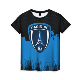 Женская футболка 3D с принтом FC Paris Original uniform в Тюмени, 100% полиэфир ( синтетическое хлопкоподобное полотно) | прямой крой, круглый вырез горловины, длина до линии бедер | Тематика изображения на принте: football | soccer | париж