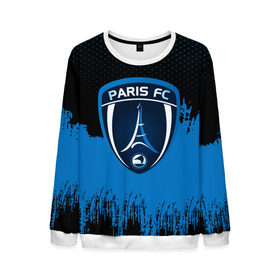 Мужской свитшот 3D с принтом FC Paris Original uniform в Тюмени, 100% полиэстер с мягким внутренним слоем | круглый вырез горловины, мягкая резинка на манжетах и поясе, свободная посадка по фигуре | Тематика изображения на принте: football | soccer | париж