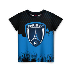 Детская футболка 3D с принтом FC Paris Original uniform в Тюмени, 100% гипоаллергенный полиэфир | прямой крой, круглый вырез горловины, длина до линии бедер, чуть спущенное плечо, ткань немного тянется | Тематика изображения на принте: football | soccer | париж