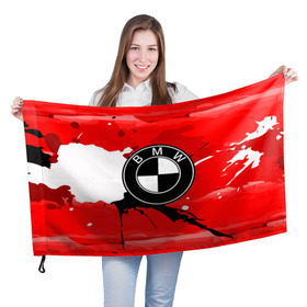Флаг 3D с принтом BMW MOTORs Fashion в Тюмени, 100% полиэстер | плотность ткани — 95 г/м2, размер — 67 х 109 см. Принт наносится с одной стороны | auto | automobile | bmw | car | machine | motor | motor car | sport car | автомашина | бмв | легковой автомобиль | спортивный автомобиль | тачка