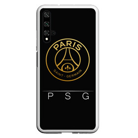 Чехол для Honor 20 с принтом PSG Gold в Тюмени, Силикон | Область печати: задняя сторона чехла, без боковых панелей | champions | france | germain | gold | league | neymar | paris | psg | saint | лига | псж | франция | чемпионов