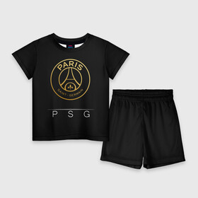 Детский костюм с шортами 3D с принтом PSG Gold в Тюмени,  |  | champions | france | germain | gold | league | neymar | paris | psg | saint | лига | псж | франция | чемпионов
