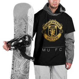 Накидка на куртку 3D с принтом MU Gold в Тюмени, 100% полиэстер |  | Тематика изображения на принте: champions | england | league | manchester | united | лига | манчестер | чемпионов | юнайтед