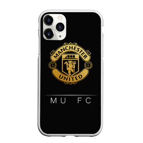 Чехол для iPhone 11 Pro Max матовый с принтом MU Gold в Тюмени, Силикон |  | champions | england | league | manchester | united | лига | манчестер | чемпионов | юнайтед