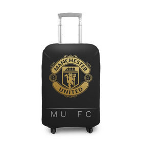 Чехол для чемодана 3D с принтом MU Gold в Тюмени, 86% полиэфир, 14% спандекс | двустороннее нанесение принта, прорези для ручек и колес | champions | england | league | manchester | united | лига | манчестер | чемпионов | юнайтед