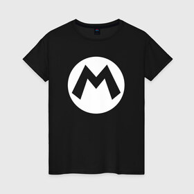 Женская футболка хлопок с принтом Mario в Тюмени, 100% хлопок | прямой крой, круглый вырез горловины, длина до линии бедер, слегка спущенное плечо | nintendo | марио | нинтендо