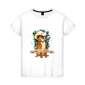 Женская футболка хлопок с принтом What in Tarnation? в Тюмени, 100% хлопок | прямой крой, круглый вырез горловины, длина до линии бедер, слегка спущенное плечо | dog | doge | meme | memes | мем | мемы | собака | собакен | шиба ину