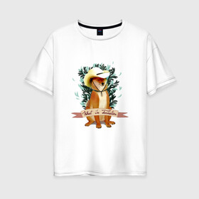 Женская футболка хлопок Oversize с принтом What in Tarnation? в Тюмени, 100% хлопок | свободный крой, круглый ворот, спущенный рукав, длина до линии бедер
 | dog | doge | meme | memes | мем | мемы | собака | собакен | шиба ину